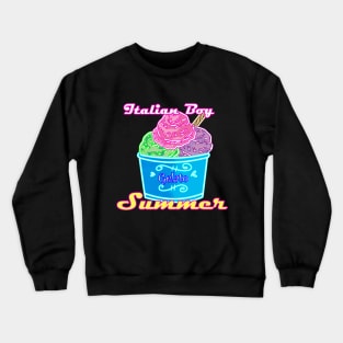 Italian Boy Summer Gelato Design Crewneck Sweatshirt